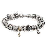 Pandora Sterling Silver Soccer Ball Ghost Dog Angel 22 Charms Bracelet