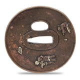 Antique Sword Guard Tsuba Brass Children At Play