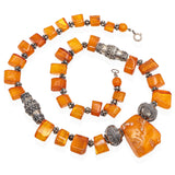 Vintage Butterscotch Amber and Sterling Silver Necklace