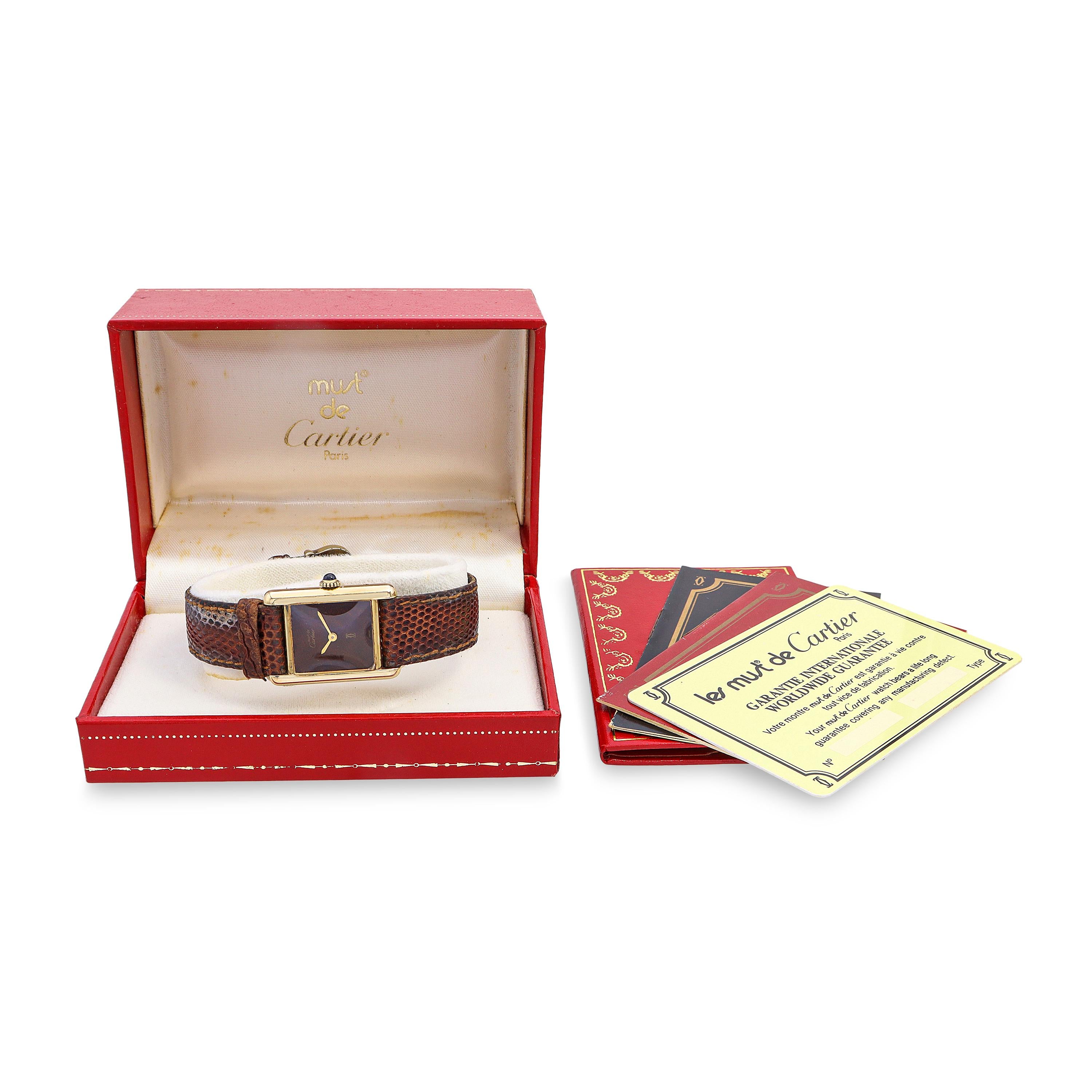 Vintage Must de Cartier Tank Vermeil Hand-Wind Women's Watch