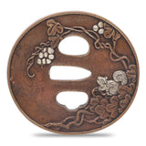 Sword Guard Tsuba Brass Squirrel Pine Tree