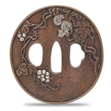 Sword Guard Tsuba Brass Squirrel Pine Tree