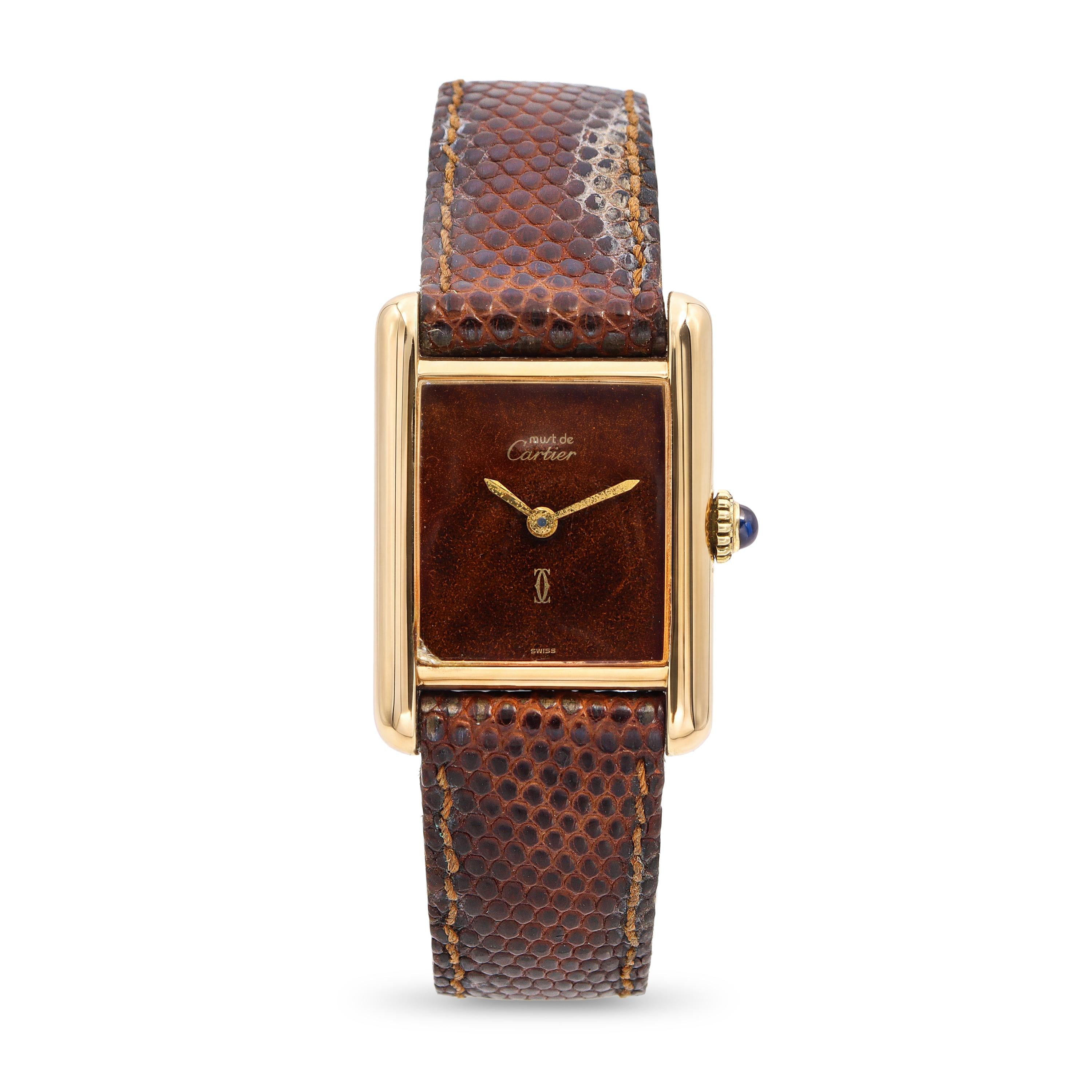 Vintage Must de Cartier Tank Vermeil Hand-Wind Women's Watch