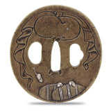 Sword Guard Tsuba Brass Cloth Bound Bundle Mice