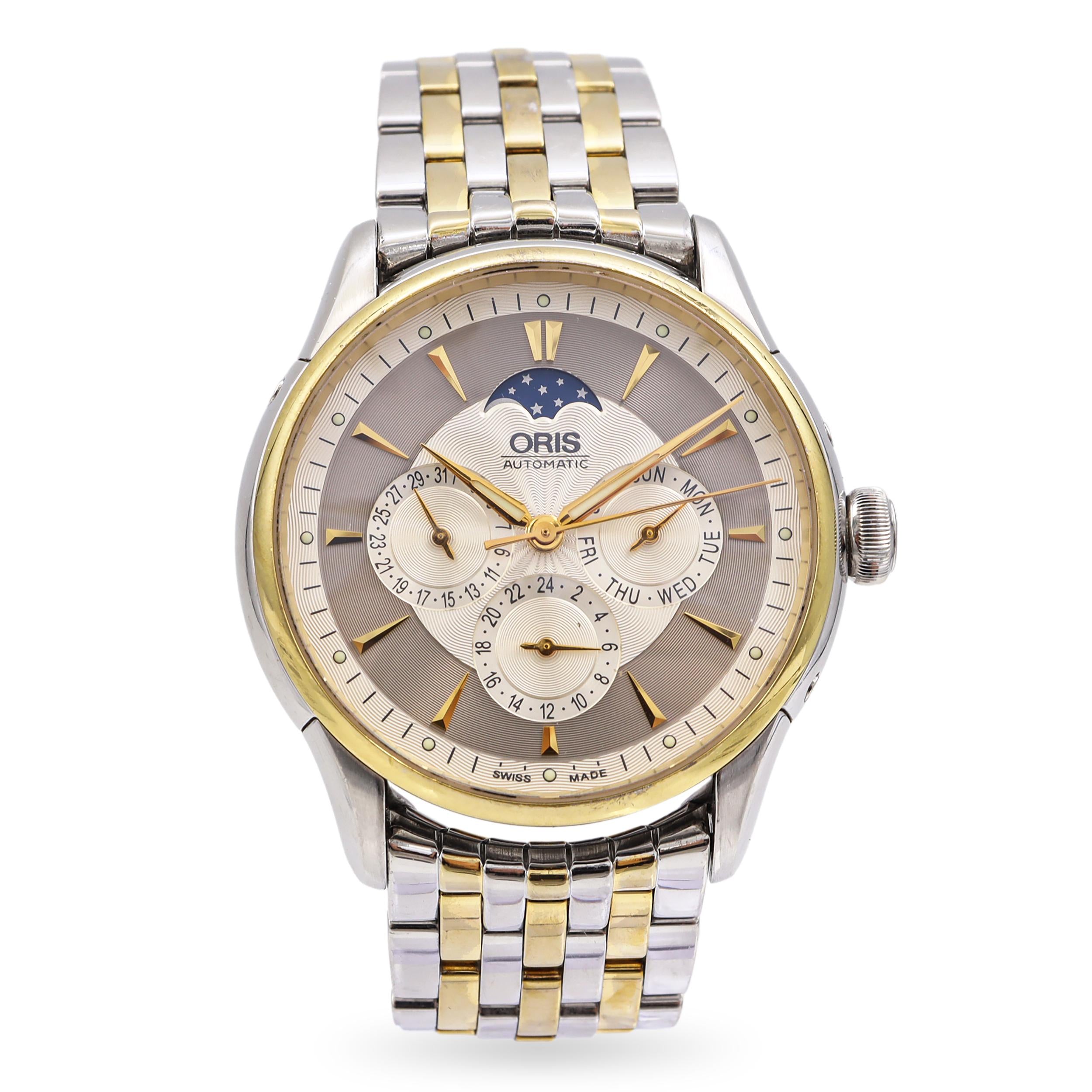 Oris Artelier Complication 2007 Two Tone Moonphase Automatic Men's Watch