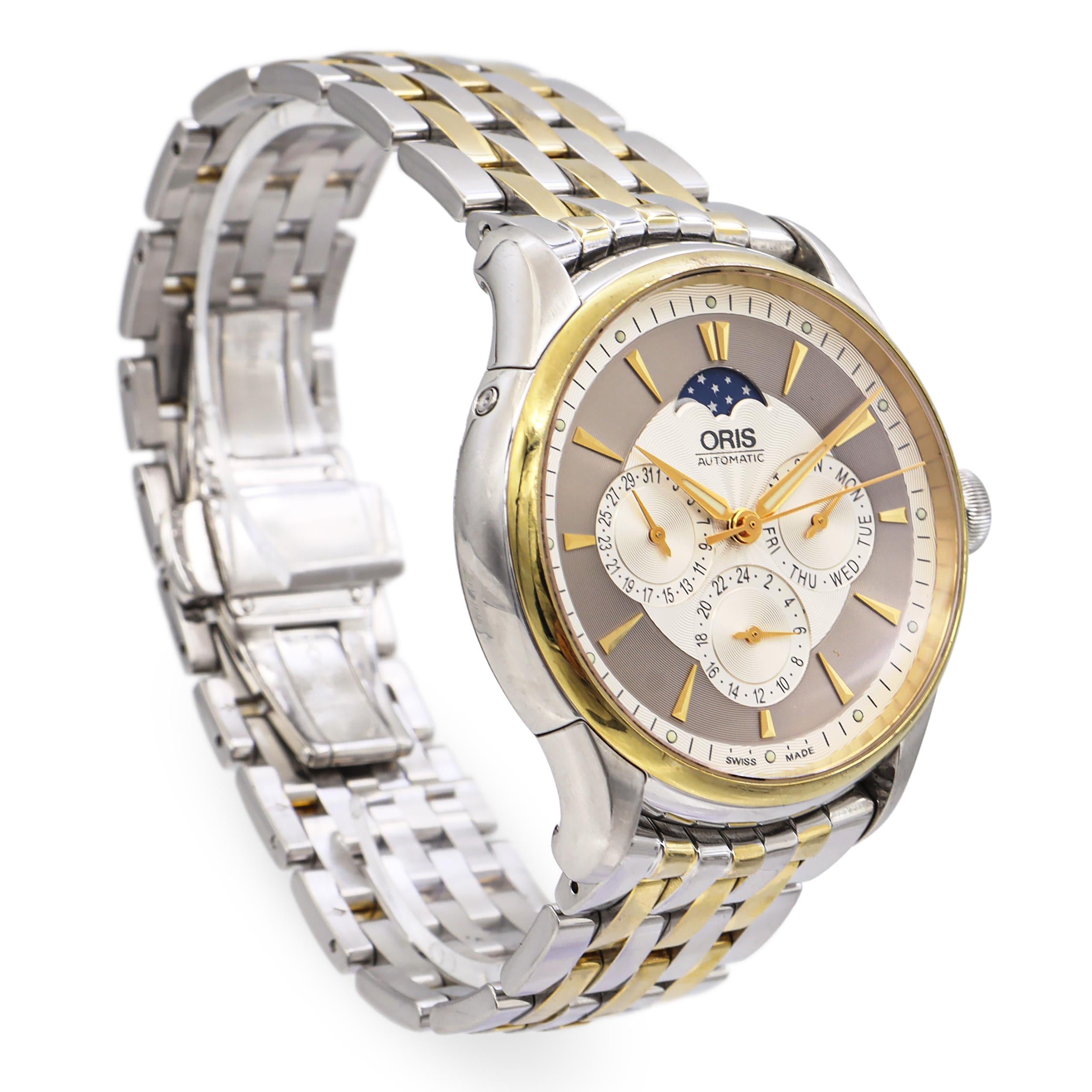 Oris Artelier Complication 2007 Two Tone Moonphase Automatic Men's Watch