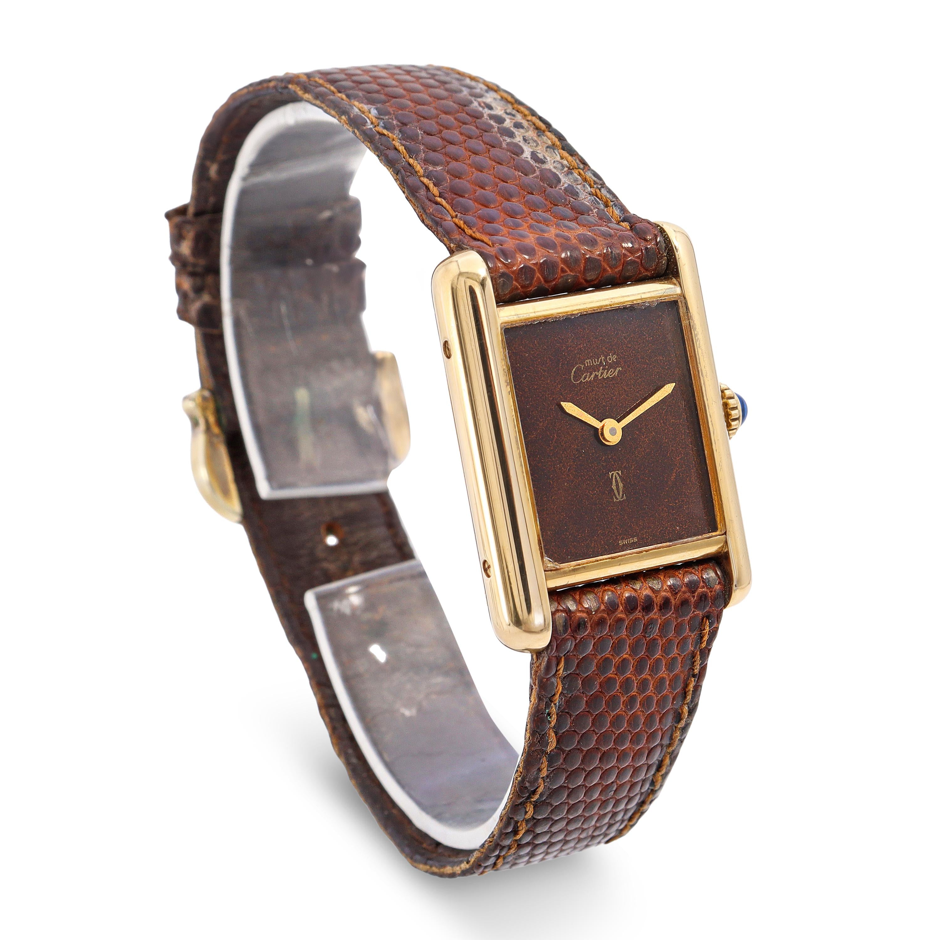Vintage Must de Cartier Tank Vermeil Hand-Wind Women's Watch