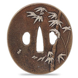 Sword Guard Tsuba Brass Bamboo and Dragonflies