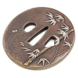 Sword Guard Tsuba Brass Bamboo and Dragonflies