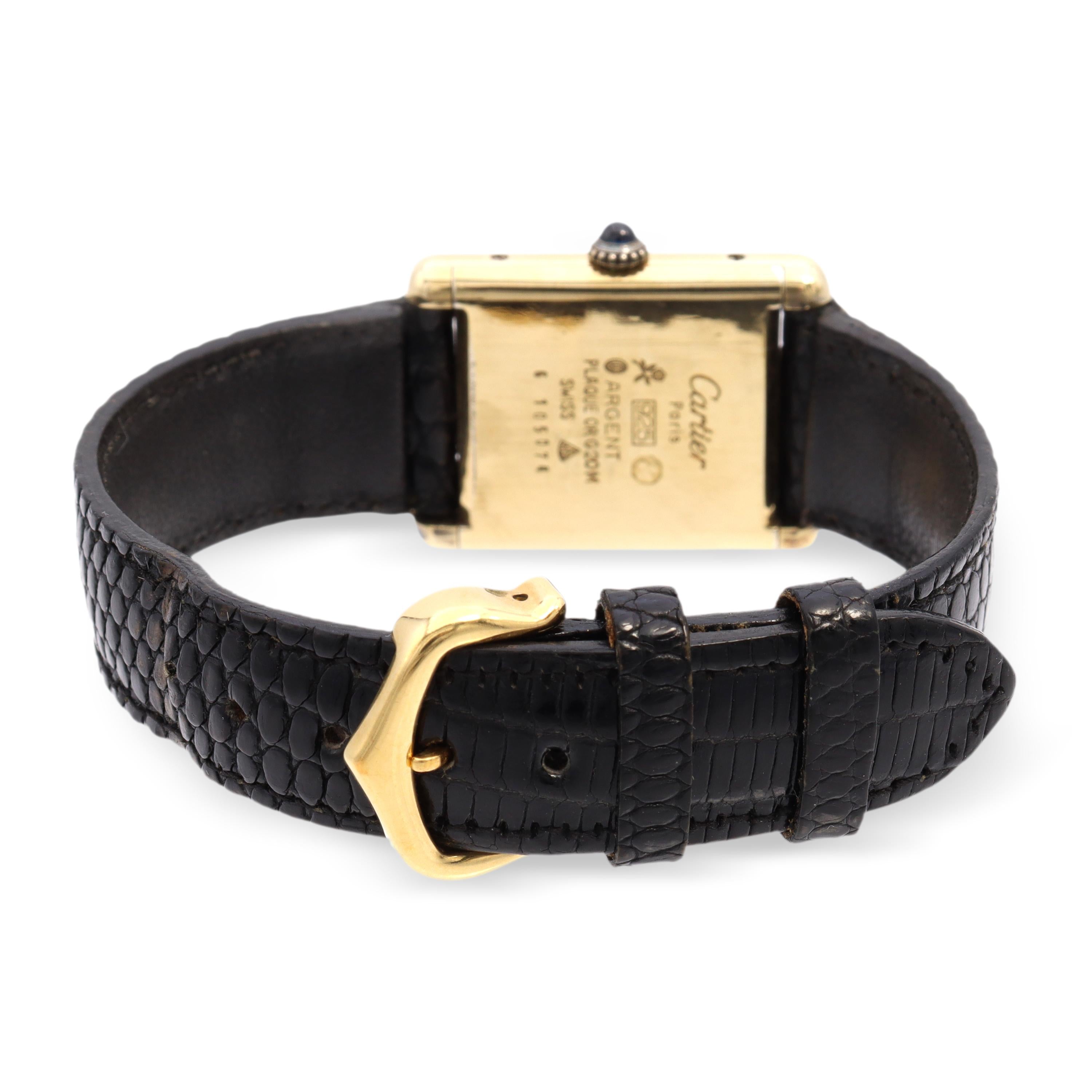 Vintage Must de Cartier Tank Vermeil Hand-Wind Watch