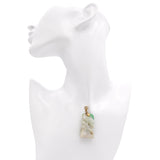 Vintage 14K Yellow Gold and Green Jade Carved Pendant