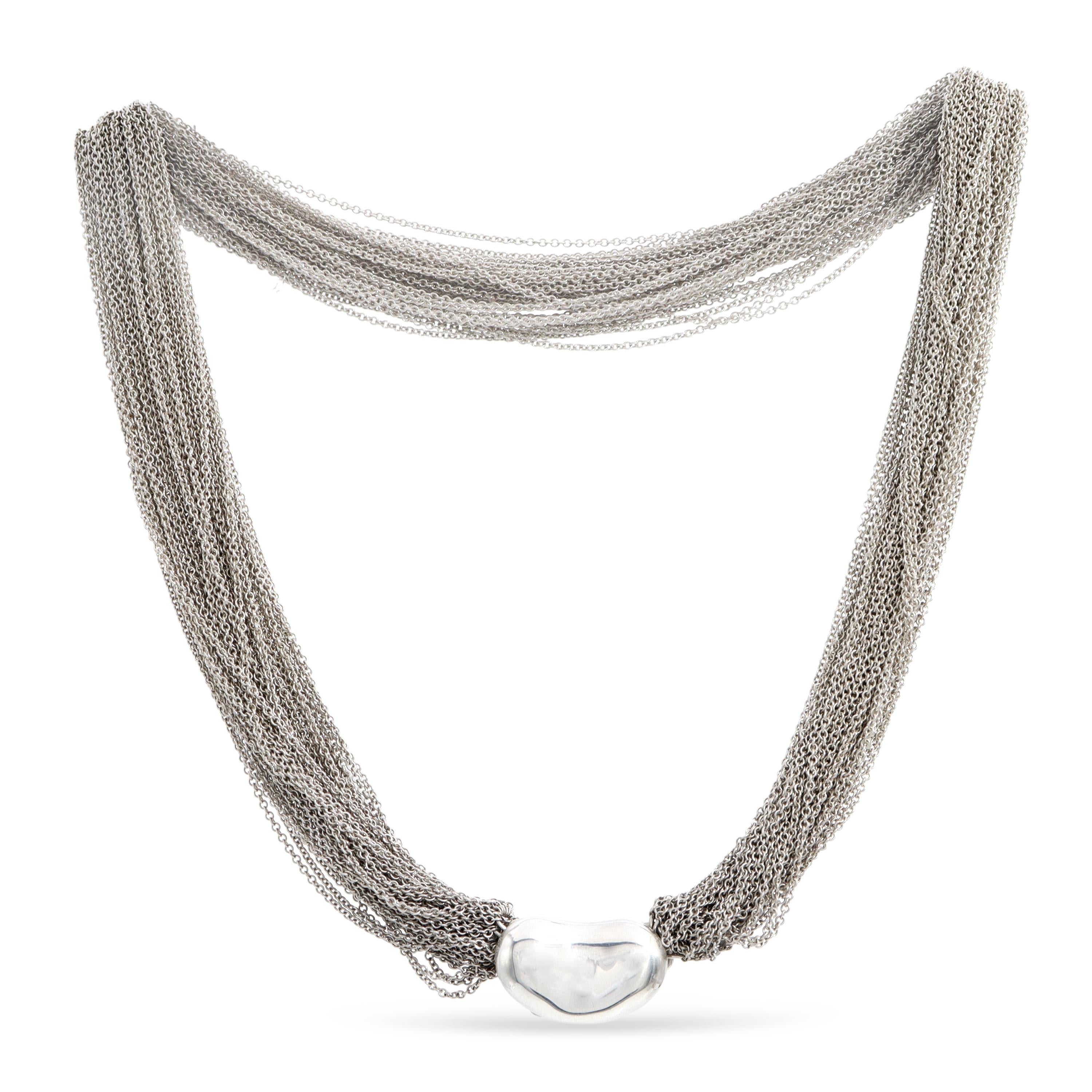 Vintage Tiffany & Co. Elsa Peretti Sterling Silver Bean Mesh Necklace