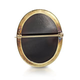 Antique 14k Yellow Gold Sardonyx Female Classical Cameo Brooch