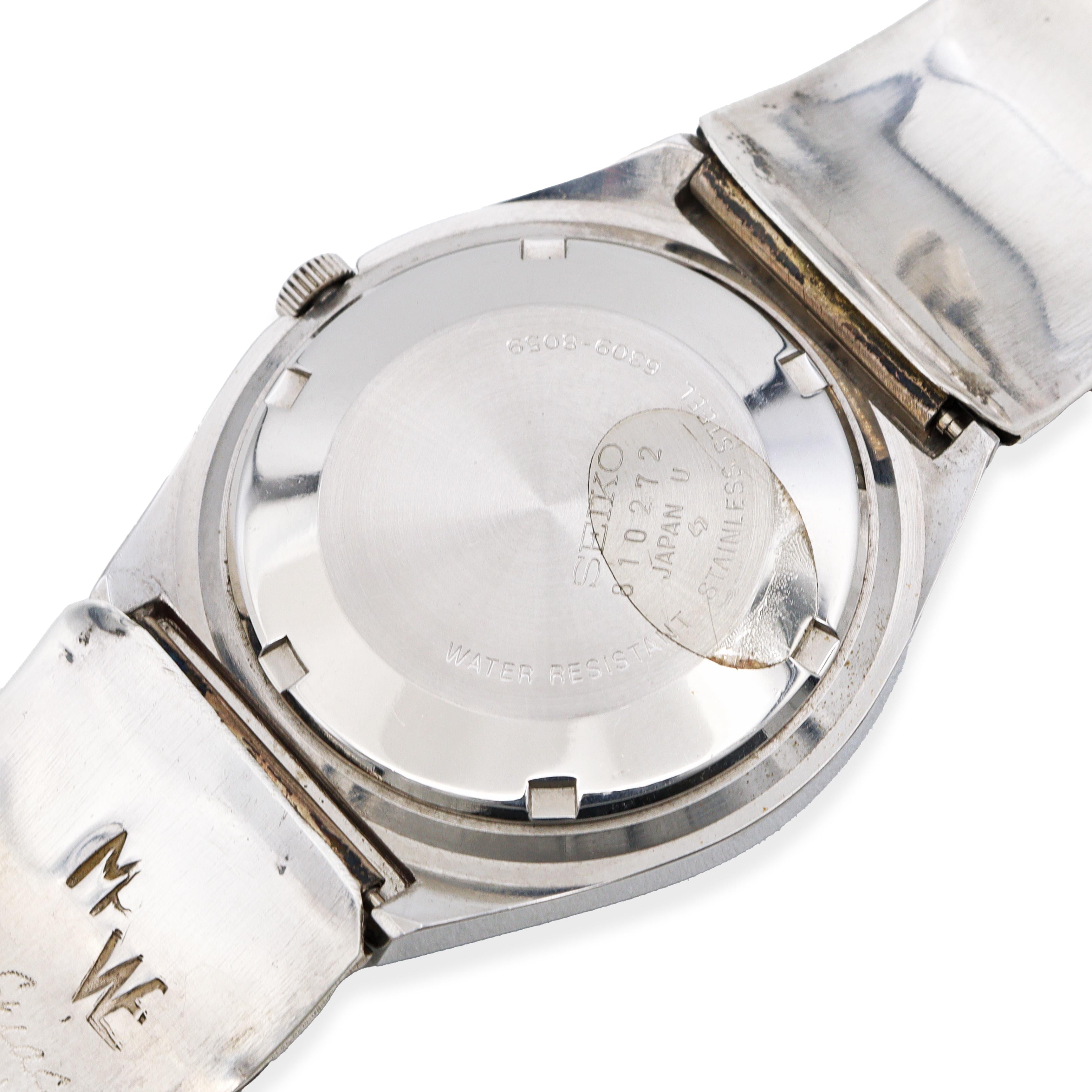 Vintage Seiko Automatic Watch w/ Native-Style Inlaid Zuni Watch Band 6309-8059