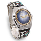Vintage Seiko Automatic Watch w/ Native-Style Inlaid Zuni Watch Band 6309-8059