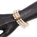 Vintage Yellow Gold Multi Strand Akoya Pearl Bracelet