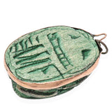 Vintage 12K Gold Mounted Green Faience Egyptian Scarab Pendant
