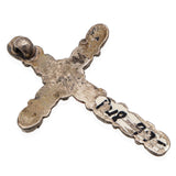Vintage Native American Sterling Silver Coral and Turquoise Cross Pendant