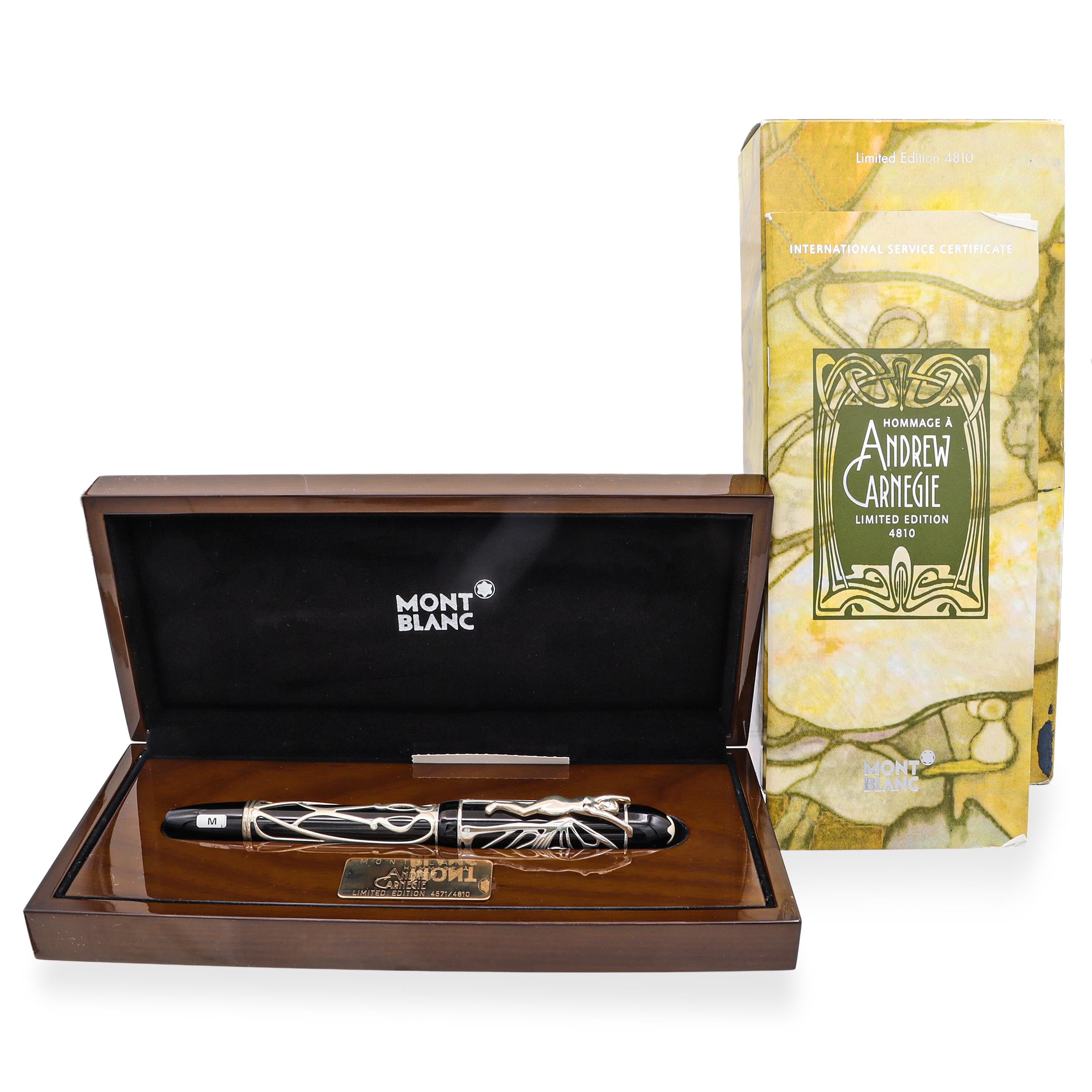 Mont Blanc Andrew Carnegie Limited Edition 4810 Fountain Pen With Box and Manual