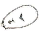 Lagos Caviar Sterling Silver 18K Gold Hematite & Pearl Interchangeable Necklace