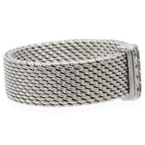 Tiffany & Co. Sterling Silver Somerset Mesh Diamond Bar Ring