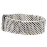 Tiffany & Co. Sterling Silver Somerset Mesh Diamond Bar Ring