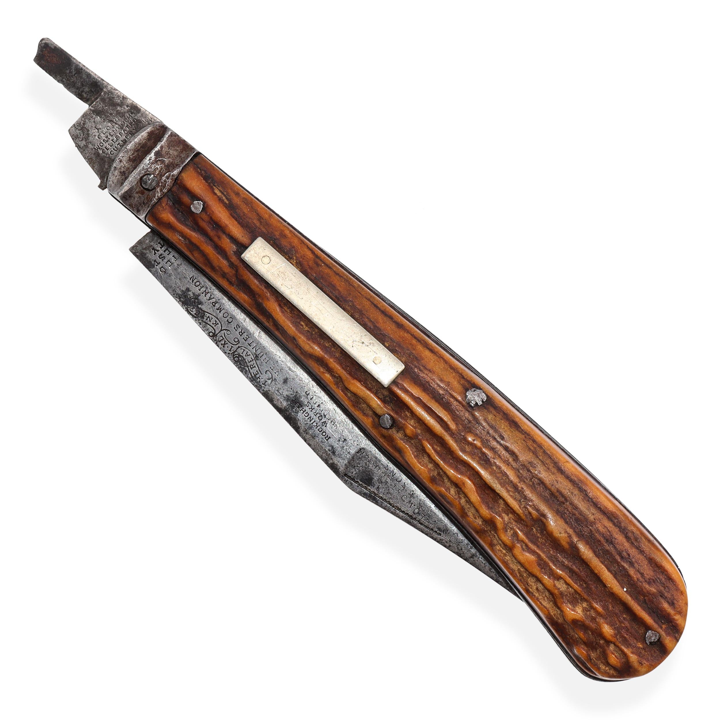 Antique George Wostenholm & Son IXL Hunter's Companion Double Bladed Knife