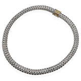 John Hardy Sterling Silver and 18K Gold Dot Woven Chain Necklace
