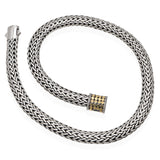 John Hardy Sterling Silver and 18K Gold Dot Woven Chain Necklace