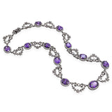 Kenneth Jay Lane Rhodium CZ Bow Motif Necklace