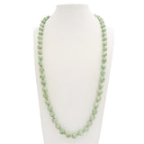 Vintage Jadeite Bead With Silver Floral Clasp Necklace