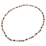 Vintage 14k Yellow Gold Jadeite & Onyx Beaded Necklace