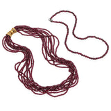 Vintage 14K Gold Garnet Multi-Strand and Single Strand Beaded Necklace Set