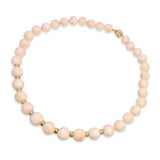 14k Yellow Gold Angel Skin Coral Graduated Bead Necklace