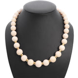 14k Yellow Gold Angel Skin Coral Graduated Bead Necklace