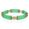 Vintage 14k Yellow Gold Jadeite Double Row Link Bracelet