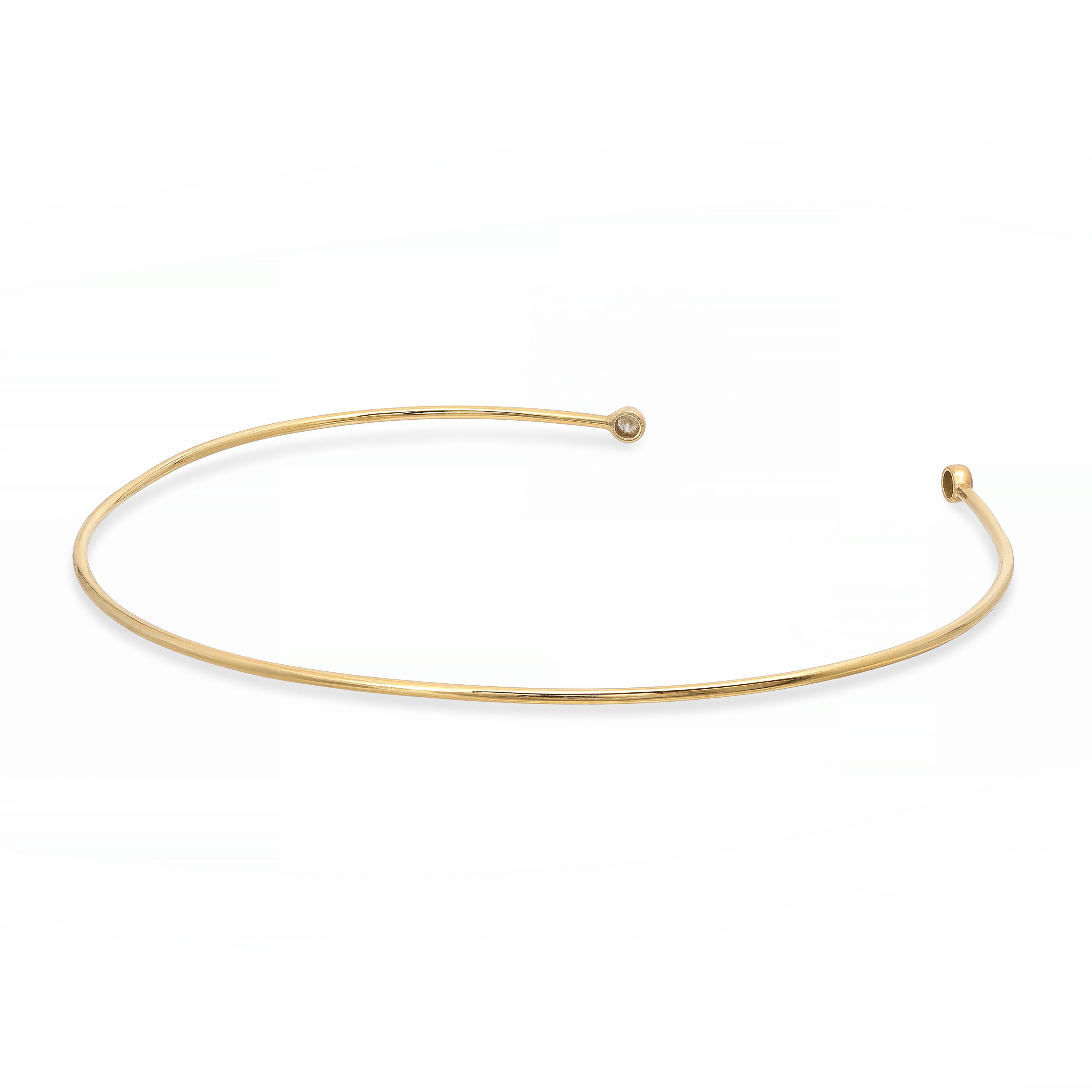 Tiffany & Co. 18k Yellow Gold Elsa Peretti Diamond Wire Cuff Bracelet