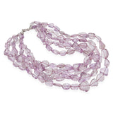 Vintage 14k White Gold Amethyst Multi-Strand Beaded Necklace