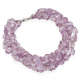 Vintage 14k White Gold Amethyst Multi-Strand Beaded Necklace