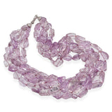 Vintage 14k White Gold Amethyst Multi-Strand Beaded Necklace