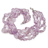Vintage 14k White Gold Amethyst Multi-Strand Beaded Necklace