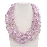 Vintage 14k White Gold Amethyst Multi-Strand Beaded Necklace