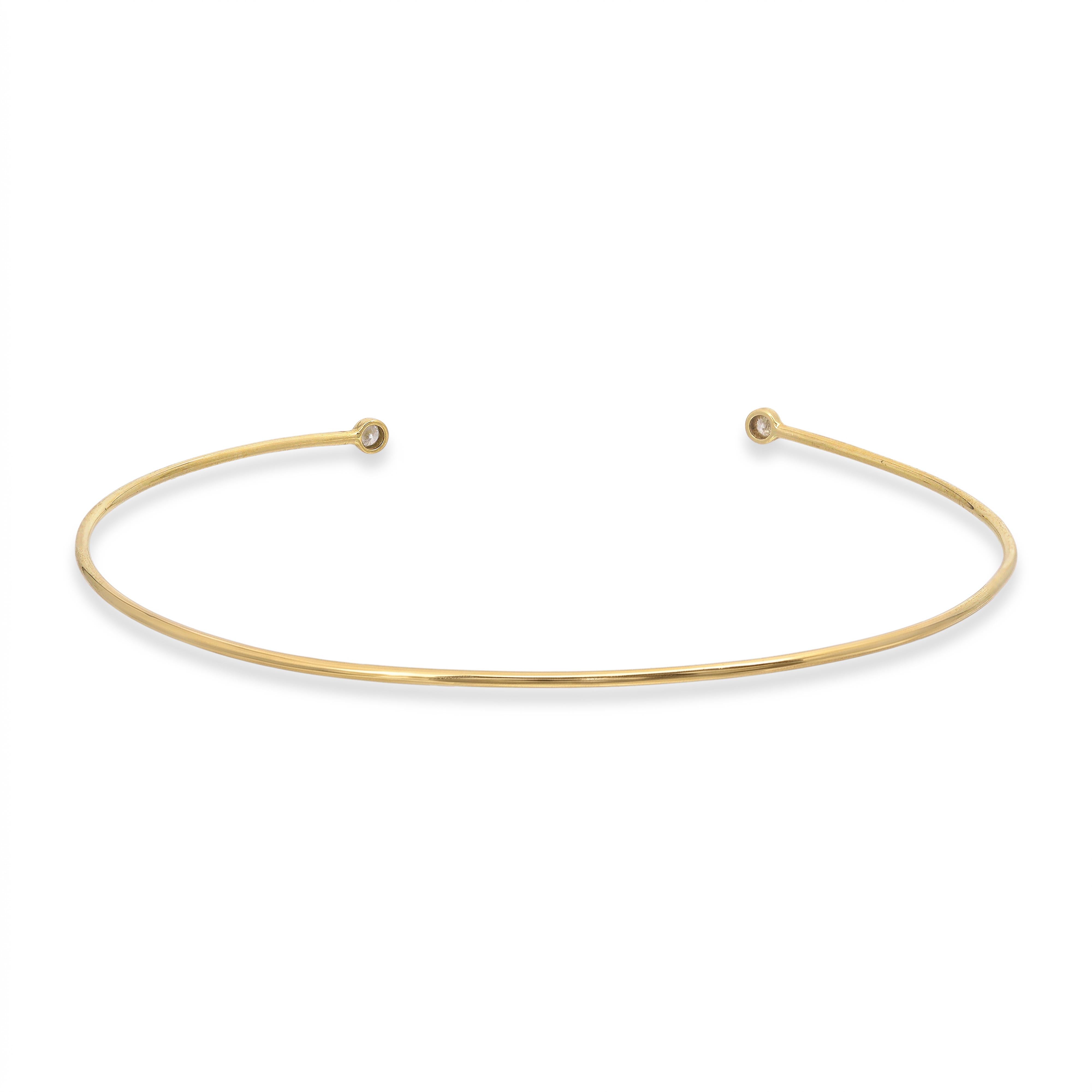 Tiffany & Co. 18k Yellow Gold Elsa Peretti Diamond Wire Cuff Bracelet