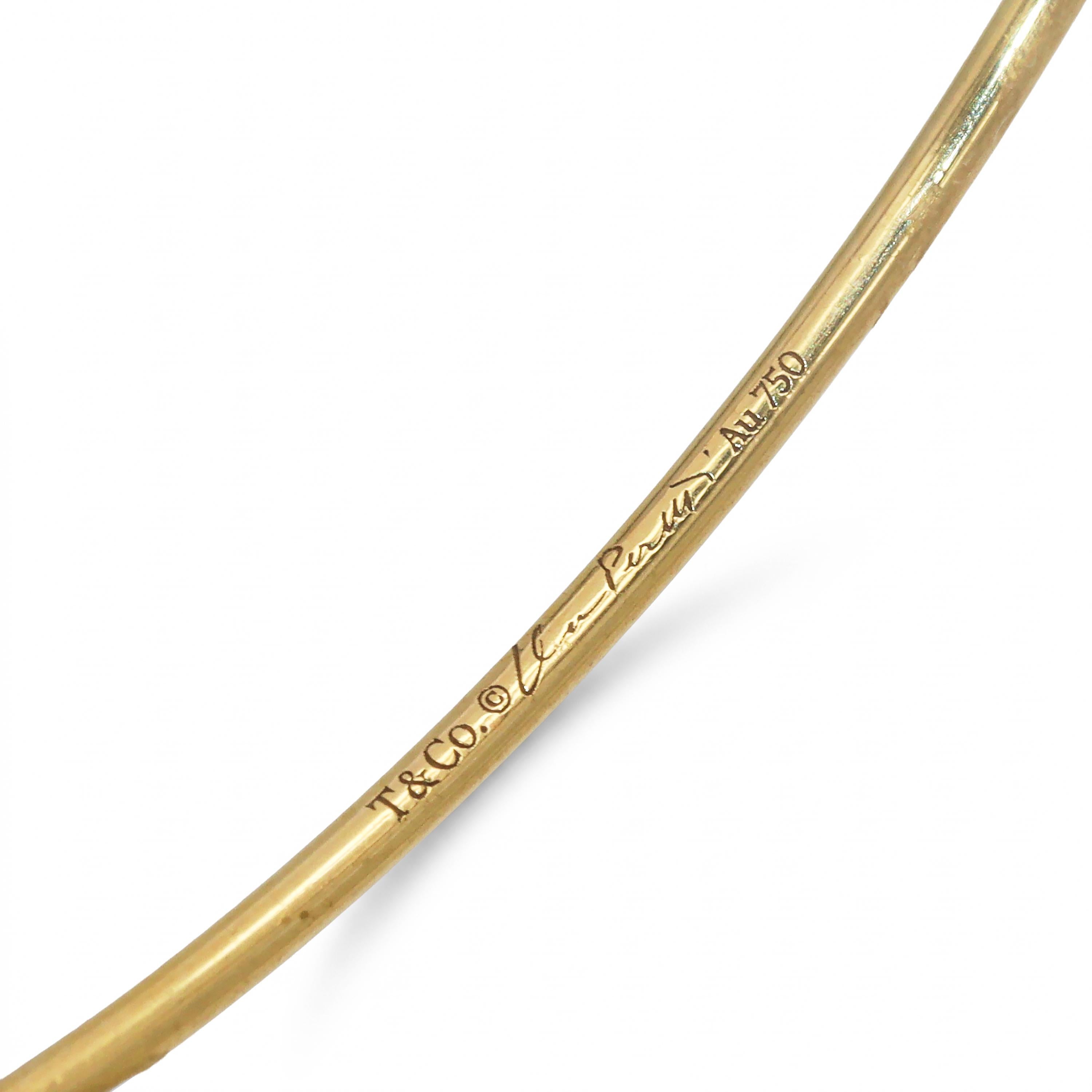 Tiffany & Co. 18k Yellow Gold Elsa Peretti Diamond Wire Cuff Bracelet