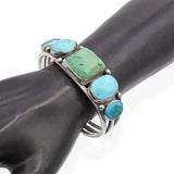 Vintage Silver and Multicolor Turquoise Cuff Bracelet
