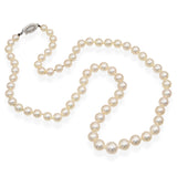 Vintage 14k White Gold Graduated Pearl Strand Necklace