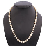 Vintage 14k White Gold Graduated Pearl Strand Necklace