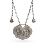 Vintage Silver Chinese Ruyi Lock and Bell Strand Necklace