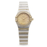 Omega Constellation Two Tone Diamond Bezel Quartz Ladies Watch