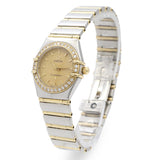 Omega Constellation Two Tone Diamond Bezel Quartz Ladies Watch